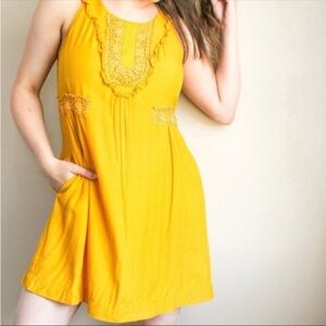 Maeve Golden Yellow Embroidered Dress